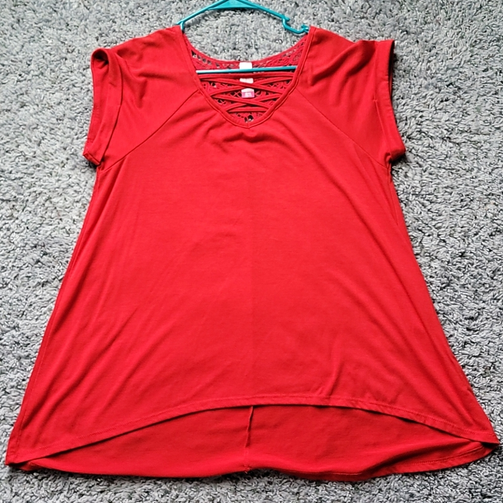 No boundaries red high low top